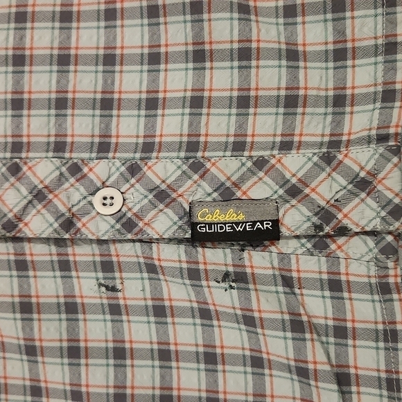 CABELA'S Guidewear Gray & Red Plaid Button-Up Shirt - Picture 7 of 11